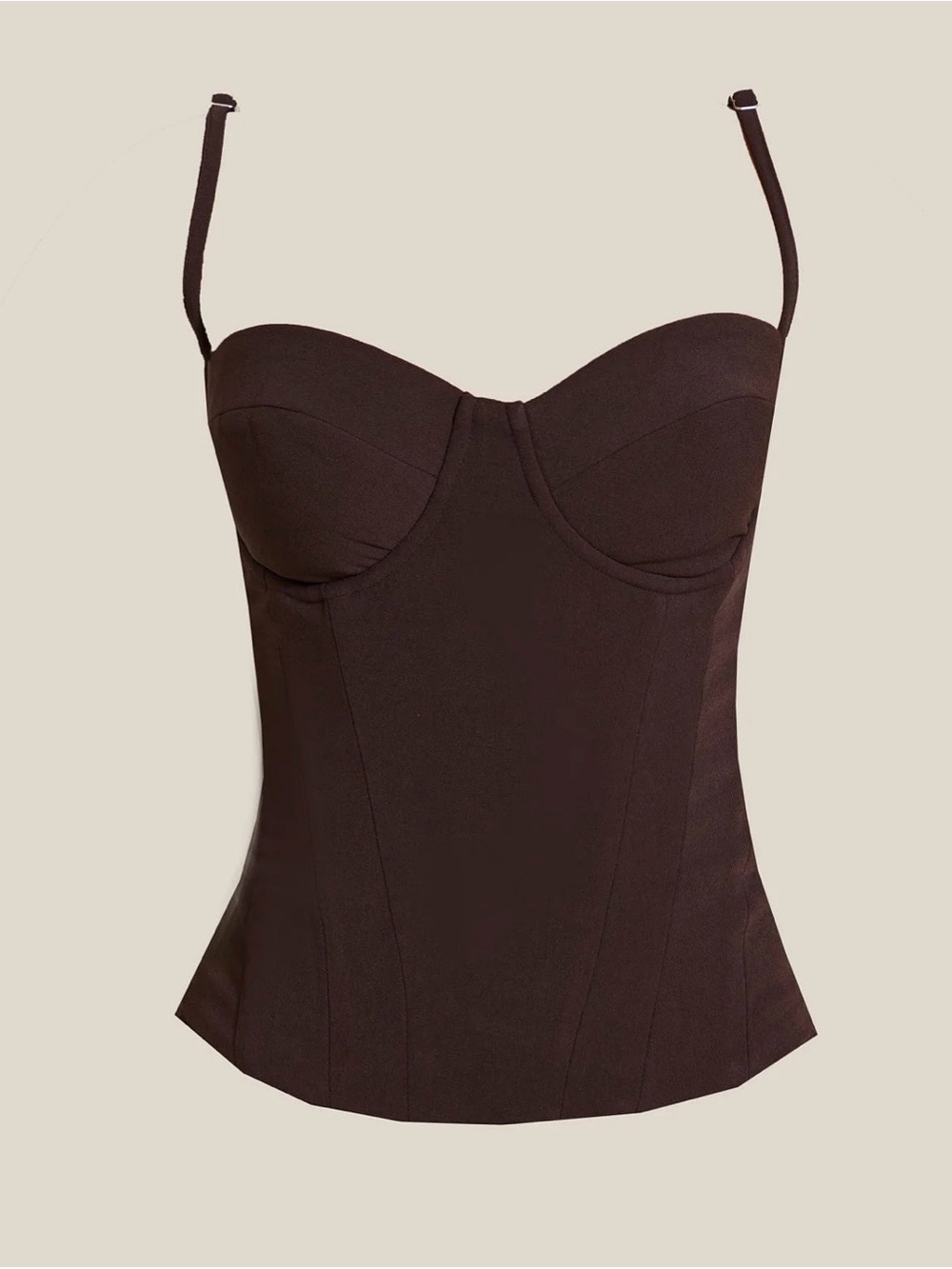 Mars The Label THE EVERLY LACE UP CORSET TOP IN BROWN